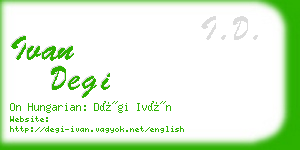 ivan degi business card